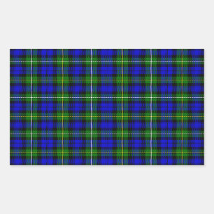 Sticker Rectangulaire Campbell tartan bleu vert plaid