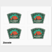 Sticker Rectangulaire Camping forestier national Allegheny (Feuille)