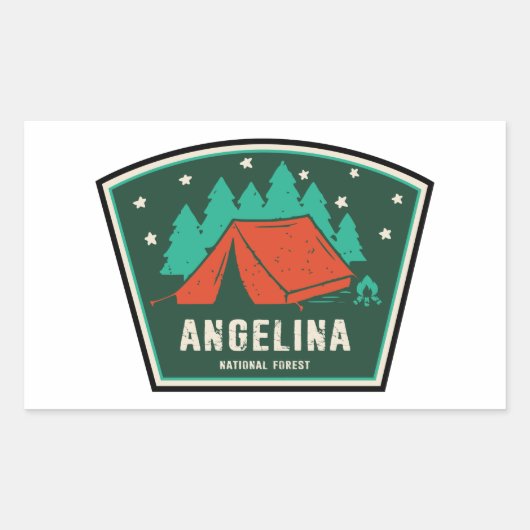 Sticker Rectangulaire Camping forestier national Angelina (Devant)