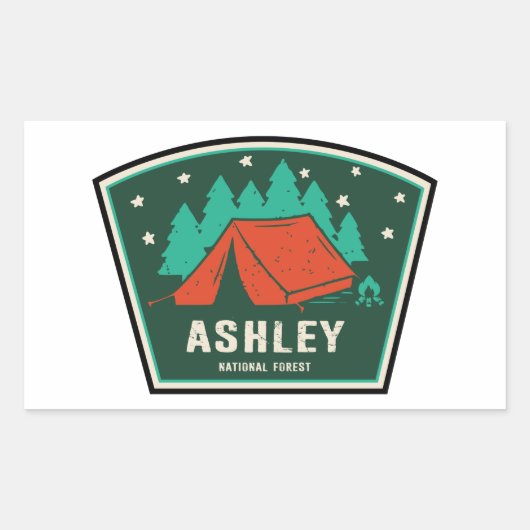 Sticker Rectangulaire Camping forestier national Ashley (Devant)