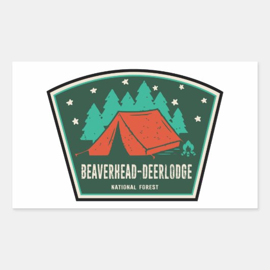 Sticker Rectangulaire Camping forestier national Beaverhead-Deerlodge (Devant)