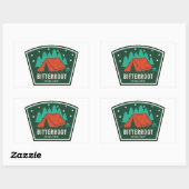 Sticker Rectangulaire Camping forestier national Bitterroot (Feuille)