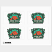 Sticker Rectangulaire Camping forestier national Caribou-Targhee (Feuille)