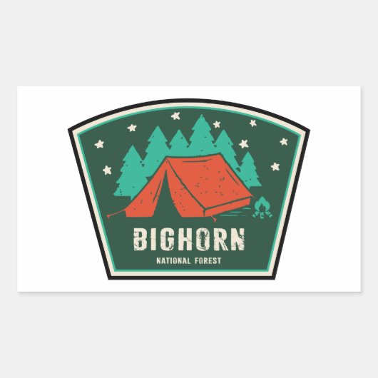 Sticker Rectangulaire Camping forestier national de Bighorn (Devant)
