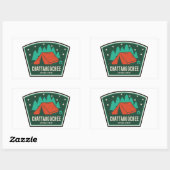 Sticker Rectangulaire Camping forestier national de Chattahoochee (Feuille)
