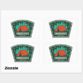 Sticker Rectangulaire Camping forestier national de Cherokee (Feuille)