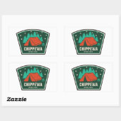 Sticker Rectangulaire Camping forestier national de Chippewa (Feuille)