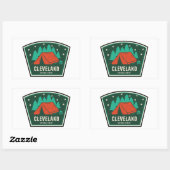 Sticker Rectangulaire Camping forestier national de Cleveland (Feuille)