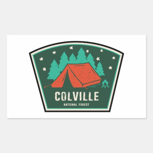 Sticker Rectangulaire Camping forestier national de Colville (Devant)