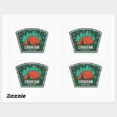 Sticker Rectangulaire Camping forestier national de Croatan (Feuille)