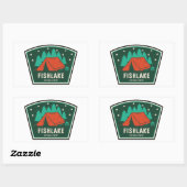 Sticker Rectangulaire Camping forestier national de Fishlake (Feuille)
