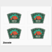 Sticker Rectangulaire Camping forestier national d'Inyo (Feuille)