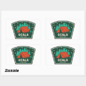 Sticker Rectangulaire Camping forestier national d'Ocala (Feuille)