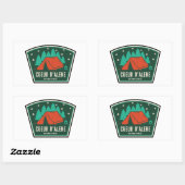 Sticker Rectangulaire Camping forestier national du Coeur D'Alene (Feuille)