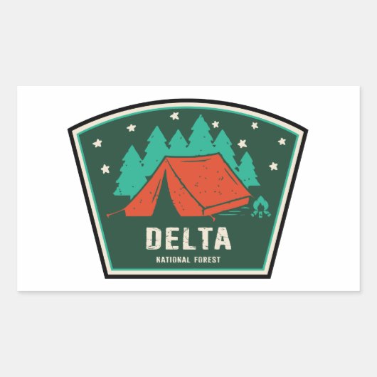 Sticker Rectangulaire Camping forestier national du Delta (Devant)