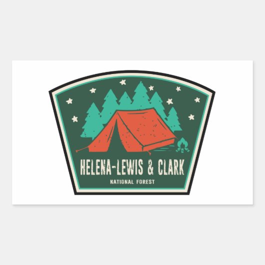 Sticker Rectangulaire Camping forestier national Helena-Lewis et Clark (Devant)