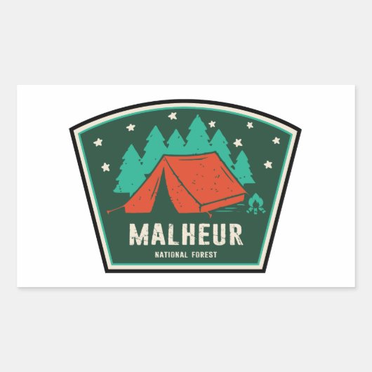 Sticker Rectangulaire Camping forestier national Malheur (Devant)