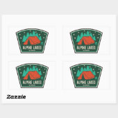 Sticker Rectangulaire Camping sauvage des lacs alpins (Feuille)