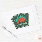 Sticker Rectangulaire Camping sauvage des lacs alpins (Enveloppe)