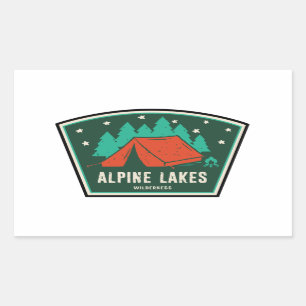 Sticker Rectangulaire Camping sauvage des lacs alpins