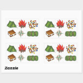 Sticker Rectangulaire Camping Tente Camping Compass S'mores Camping Stic (Feuille)