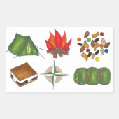 Sticker Rectangulaire Camping Tente Camping Compass S'mores Camping Stic (Devant)