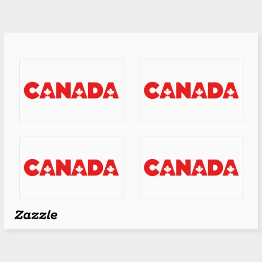 Sticker Rectangulaire Canada (Feuille)