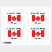 Sticker Rectangulaire Canada 150 en 2017 (Feuille)