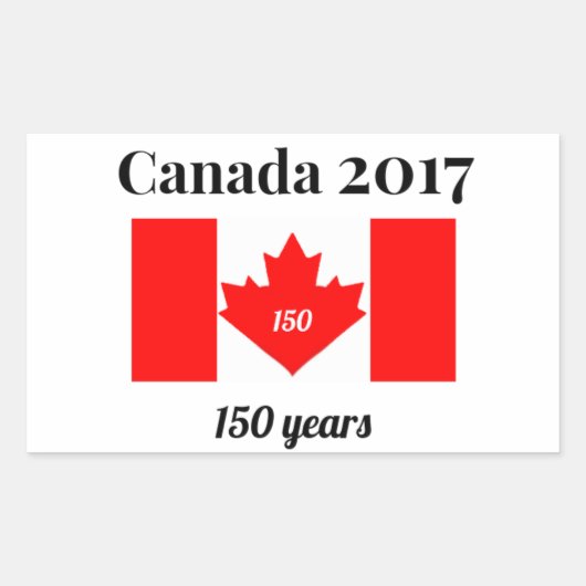 Sticker Rectangulaire Canada 150 en 2017 (Devant)