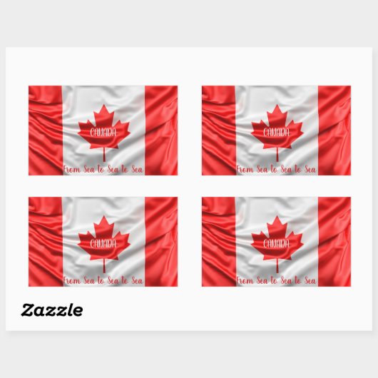 Sticker Rectangulaire CANADA D'un océan à l'autre (Feuille)