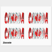 Sticker Rectangulaire Canada Mot Avec Drapeau Texture (Feuille)