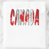 Sticker Rectangulaire Canada Mot Avec Drapeau Texture (Sac)