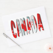 Sticker Rectangulaire Canada Mot Avec Drapeau Texture (Enveloppe)