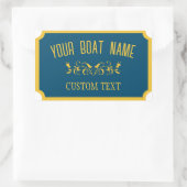Sticker Rectangulaire Canal Boat traditionnel Custom Boat Nom du bateau (Sac)