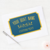 Sticker Rectangulaire Canal Boat traditionnel Custom Boat Nom du bateau (Enveloppe)