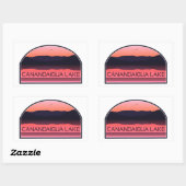 Sticker Rectangulaire Canandaigua Lake New York Red Sunrise (Feuille)