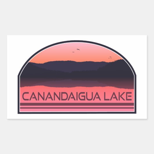 Sticker Rectangulaire Canandaigua Lake New York Red Sunrise (Devant)