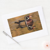 Sticker Rectangulaire Canard à bois mâle sur Golden Lake (Enveloppe)