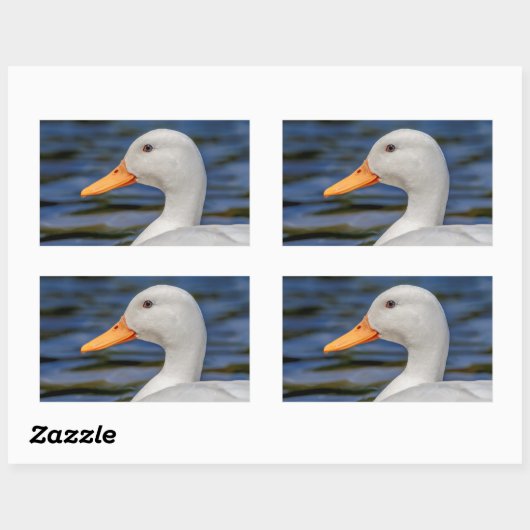 Sticker Rectangulaire Canard blanc (Feuille)