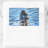 Sticker Rectangulaire Canard de Mallard dans la rivière Winter - Photo F (Sac)