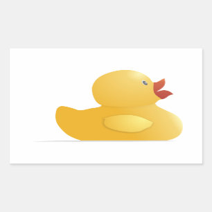 Sticker Rectangulaire Canard en caoutchouc jaune