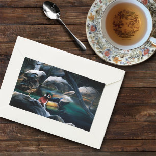 Sticker Rectangulaire Canards branchés Étang de reproduction Faune Color