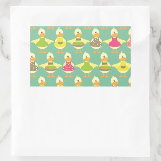 Sticker Rectangulaire canards d'été mignons (Sac)