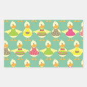 Sticker Rectangulaire canards d'été mignons (Devant)