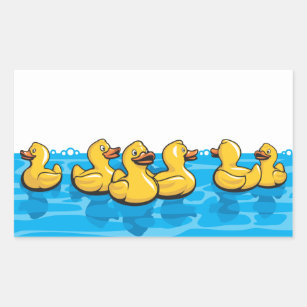 Sticker Rectangulaire Canards en caoutchouc dans le bain