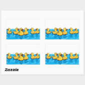 Sticker Rectangulaire Canards en caoutchouc dans le bain (Feuille)