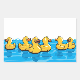Sticker Rectangulaire Canards en caoutchouc dans le bain