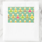 Sticker Rectangulaire canards mignons d'été (Sac)