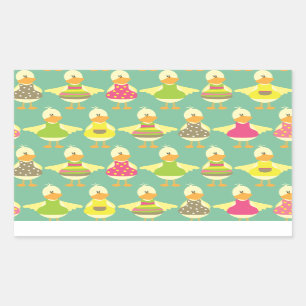 Sticker Rectangulaire canards mignons d'été