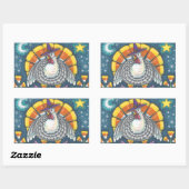 STICKER RECTANGULAIRE CANDY CORN TURKEY, FEUILLE DE BILLETS (Feuille)